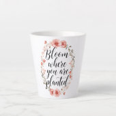 Tasse Latte Elegant Watercolor Botanical Message (Devant)