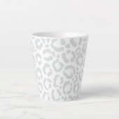 Tasse Latte Elegant White Gray Leopard Cheetah Animal Print (Devant)