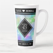 Tasse Latte Élégante 43ème anniversaire du Mariage Opal (Droite)
