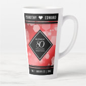 Tasse Latte Elégante 80ème anniversaire du Mariage de Ruby (Droite)