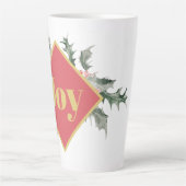 Tasse Latte Elégante aquarelle Botanique Noël (Devant)