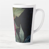 Tasse Latte Elégante aquarelle florale rose foncé (Droite)