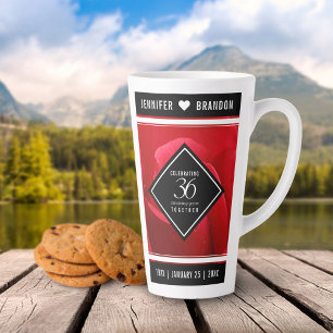 Tasse Latte Élégante célébration du 36e anniversaire du Mariag