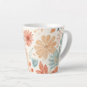 Tasse Latte Elégante Coupe Floral Design (Angle droit)