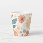 Tasse Latte Elégante Coupe Floral Design (Devant)