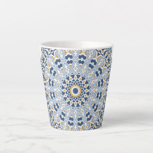 Tasse Latte Elégante décoration orientale bleu perse