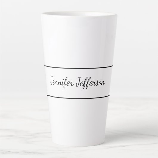 Tasse Latte Élégante écriture moderne à la main Plain Professi (Devant)