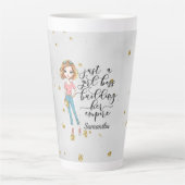 Tasse Latte Élégante et mignonne dame | Boss fille | Gris (Devant)