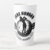 Tasse Latte Elégante femme Golf Monogramme Design (Devant)