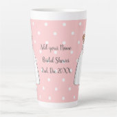 Tasse Latte Elégante robe de mariage heureux douche nuptiale (Devant)