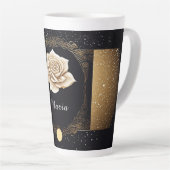 Tasse Latte Elégante Rose blanche et Gold Design (Angle droit)