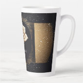 Tasse Latte Elégante Rose blanche et Gold Design (Droite)