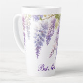 Tasse Latte Elégante teinte violet de l'aquarelle glyteria flo (Angle gauche)