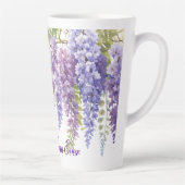Tasse Latte Elégante teinte violet de l'aquarelle glyteria flo (Droite)
