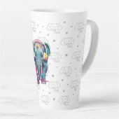 Tasse Latte Eléphant mignon bébé avec casque (Angle droit)