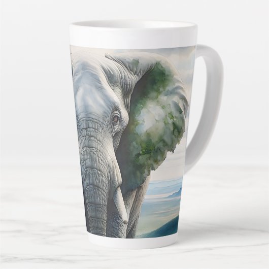 Tasse Latte Eléphant mignon Gros plan (Angle droit)