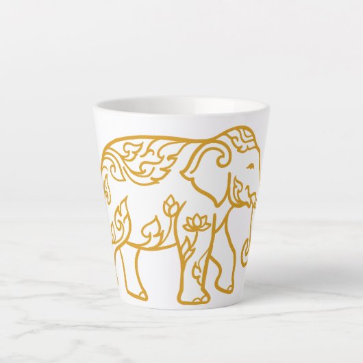 Tasse Latte Éléphant style thaï pour vous offrir. (Devant)