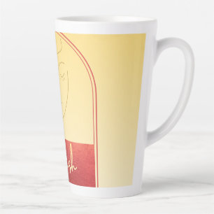 Tasse Latte Élevée Signature Or Jaune Pastel Luxue