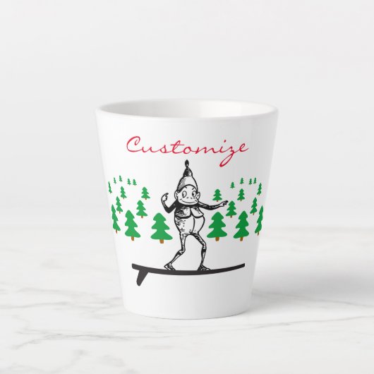 Tasse Latte Elfe sur la planche de surf Thunder_Cove (Devant)