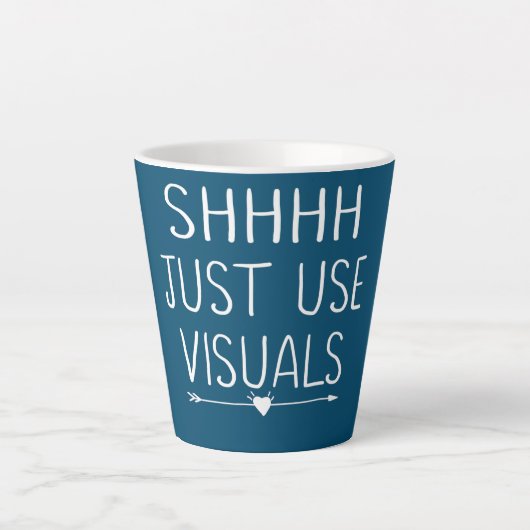 Tasse Latte Elle N'Utilise Que Les Visuaux Enseignant De L'Édu (Devant)
