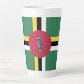Tasse Latte Emblème du drapeau de la Dominique (Devant)
