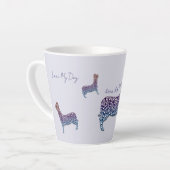 Tasse Latte Embossed Indigo Gradient Paw Print Dog Outline (Angle gauche)