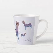 Tasse Latte Embossed Indigo Gradient Paw Print Dog Outline (Droite)