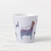 Tasse Latte Embossed Indigo Gradient Paw Print Dog Outline (Devant)