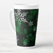 Tasse Latte Emerald Green Snowflake Motif (Angle gauche)