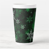 Tasse Latte Emerald Green Snowflake Motif (Devant)