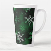 Tasse Latte Emerald Green Snowflake Motif (Droite)