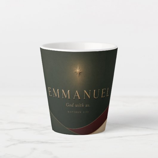Tasse Latte EMMANUEL | Matthieu 1:23 Chrétien (Devant)