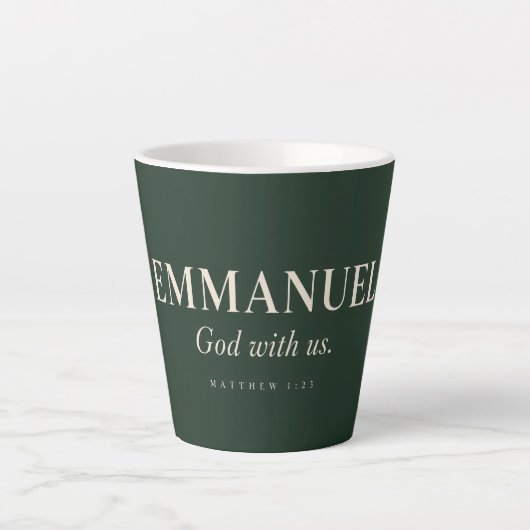 Tasse Latte EMMANUEL | Matthieu 1:23 | Noël (Devant)