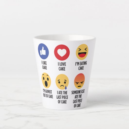 Tasse Latte Emojis au gâteau (Devant)