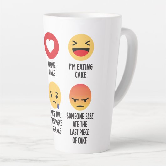 Tasse Latte Emojis au gâteau (Angle droit)