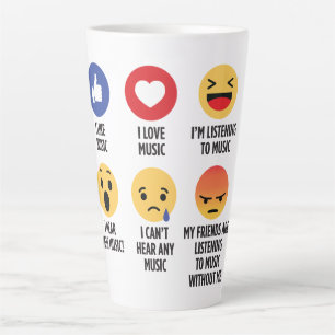 Tasse Latte Emojis de musique