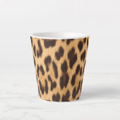 Tasse Latte empreinte de léopard animal sauvage chic (Devant)