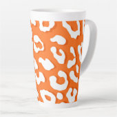 Tasse Latte Empreinte de léopard blanc Orange (Angle droit)
