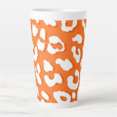 Tasse Latte Empreinte de léopard blanc Orange (Devant)
