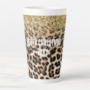 Tasse Latte Empreinte de léopard de crème glam Gold Parties sc