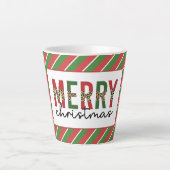 Tasse Latte Empreinte de léopard de Noël moderne Red Green Str (Devant)