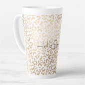 Tasse Latte Empreinte de léopard en bronze blanc or (Angle gauche)