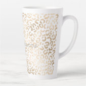 Tasse Latte Empreinte de léopard en bronze blanc or (Droite)
