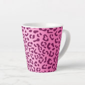 Tasse Latte Empreinte de léopard rose élégant (Angle droit)