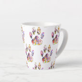 Tasse Latte Empreinte de patte de chien de peinture (Angle droit)