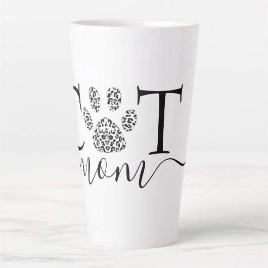 Tasse Latte Empreinte de patte de Maman chat (Devant)