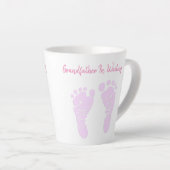 Tasse Latte Empreintes Pink Baby Grandfather Faire-part (Angle droit)