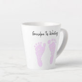 Tasse Latte Empreintes Pink Baby Grandfather Faire-part (Angle droit)