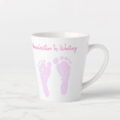 Tasse Latte Empreintes rose bébé Grand-mère Faire-part (Droite)