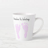 Tasse Latte Empreintes rose bébé Grand-mère Faire-part (Droite)